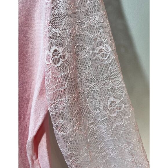 Lace Long Sleeve Crop Top Shirred Back, Wild Fable, Light Pink Large - Picture 3 of 7